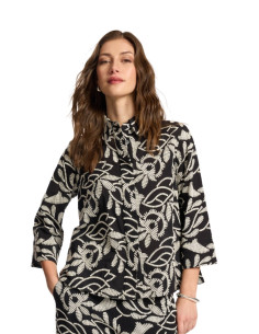 Camicia fantasia NERO/LATTE