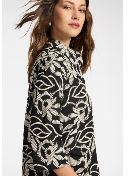 Camicia fantasia NERO/LATTE