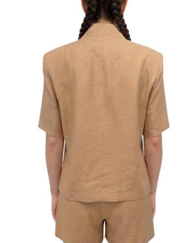 Giacca Crop Asimmetrica Donna Zahjr Effetto Crespo