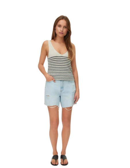 Shorts Donna Denim con Rotture Light Blue Vero Moda