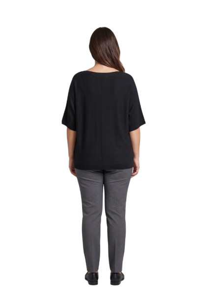 Maglia Donna Manica Corta Nero Elena Mirò