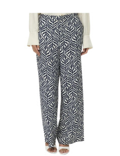 Pantalone wide fantasia foglie