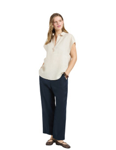 Pantalone lino gamba dritta