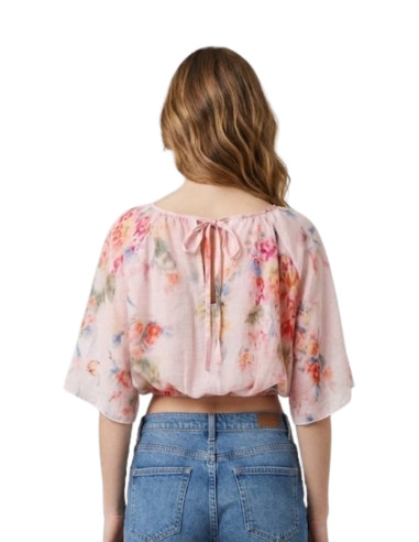 Top Crop Fantasia Floreale Acquerello Tensione In | Glamour Shop