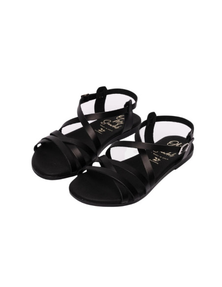 Sandalo Multifasce Nero Oh My Sandals | Glamour Shop