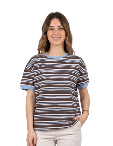 T shirt rigata CIELO/MORO/ PANNA