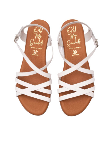 Sandalo Multifasce Bianco Oh My Sandals | Glamour Shop