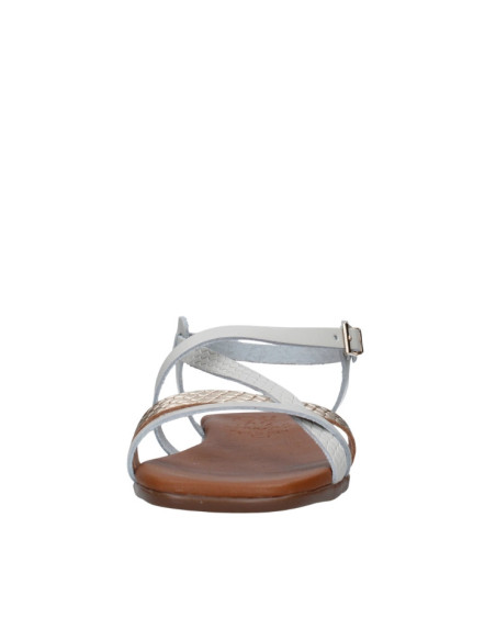 Sandalo Multifasce Bianco con Stampa Pitone Oh My Sandals | Glamour Shop