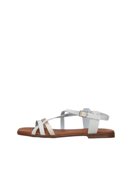 Sandalo Multifasce Bianco con Stampa Pitone Oh My Sandals | Glamour Shop