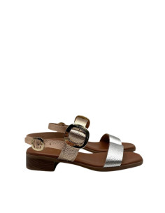 Sandalo Doppia Fascia Platino e Argento - Oh My Sandals