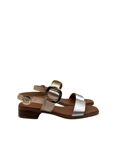 Sandalo Doppia Fascia Platino e Argento Oh My Sandals | Glamour Shop