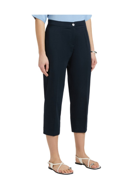 Pantalone Gamba Dritta con Spacco Laterale Blu Elena Mirò | Glamour Shop
