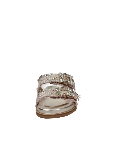 Sandalo Doppia Fascia Intrecciata Oro Keys | Glamour Shop