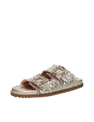 Sandalo Doppia Fascia Intrecciata Oro Keys | Glamour Shop