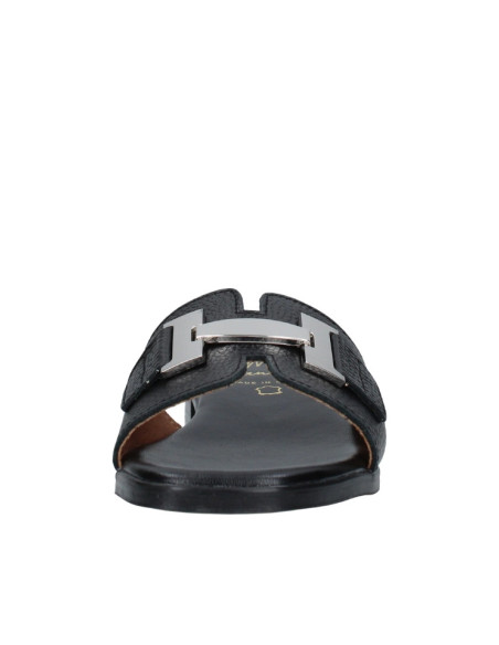 Ciabattina con Tacco Basso e Morsetto Nero Oh My Sandals | Glamour Shop