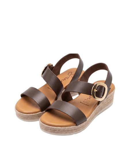 Sandalo Donna con Zeppa in Corda Testa di Moro Oh My Sandals | Glamour Shop