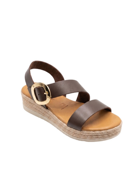 Sandalo Donna con Zeppa in Corda Testa di Moro Oh My Sandals | Glamour Shop