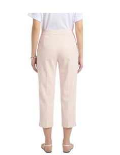 Pantalone Donna Gamba Dritta con Spacco Laterale Cipria...