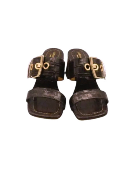 Sandalo Pelle Stampa Cocco Testa di Moro Lorenzo Mari | Glamour Shop