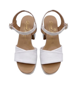 Sandalo in Vera Pelle Bianco Donna - David Haron