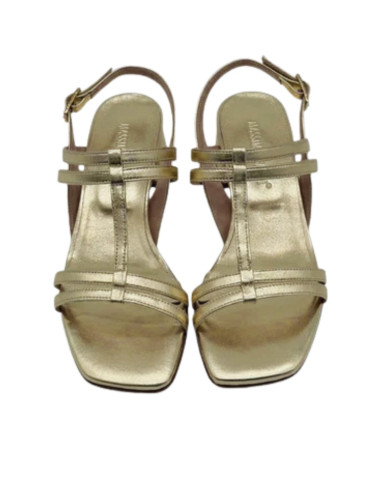 Sandalo Platino con Tacco Largo Massimo Baldi | Glamour Shop