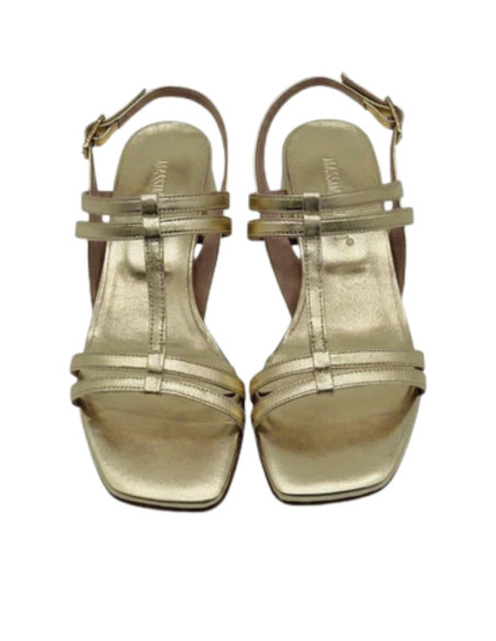 Sandalo Platino con Tacco Largo Massimo Baldi | Glamour Shop