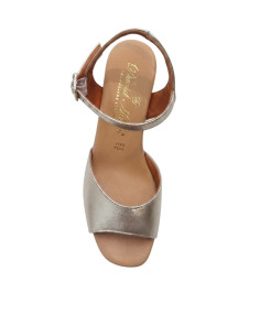 Sandalo Platform Platino in Vera Pelle - David Haron