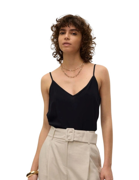Canotta Donna Nera con Spalline Sottili Vero Moda | Glamour Shop