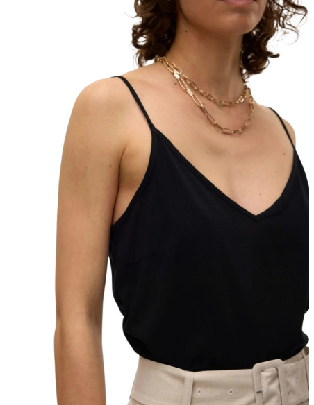 Canotta Donna Nera con Spalline Sottili Vero Moda | Glamour Shop