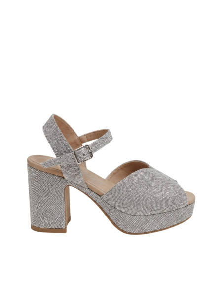Sandalo Maxi Platform Argento Donna David Haron | Glamour Shop