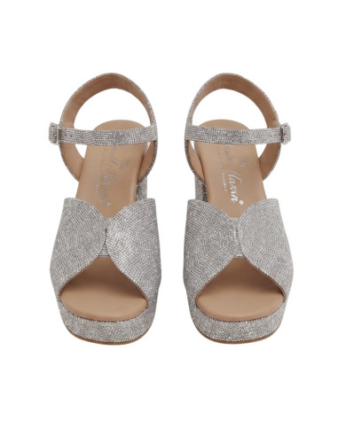 Sandalo Maxi Platform Argento Donna David Haron | Glamour Shop