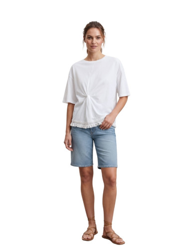 T-shirt nodo con frangia