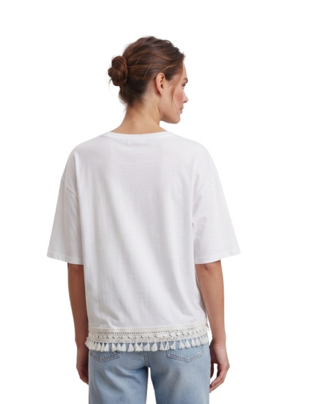 T-shirt nodo con frangia