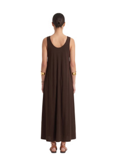 Abito Lungo Basic in Cotone Testa di moro – ZAHJR