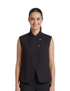 Gilet Corto Nero Asimmetrico ZAHJR 535310707 | Glamour shop online