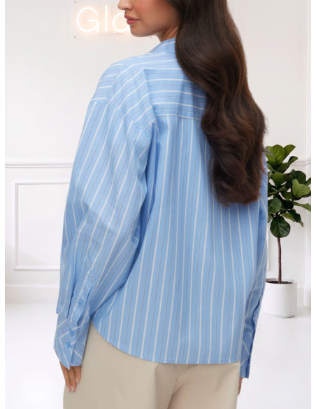 Camicia gessata doppio rigo BIANCO 10348037