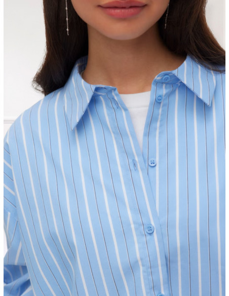 Camicia gessata doppio rigo BIANCO 10348037