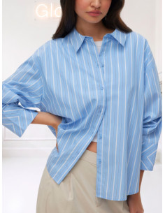 Camicia gessata doppio rigo BIANCO 10348037
