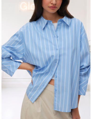 Camicia gessata doppio rigo BIANCO 10348037