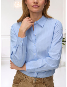 Camicia sfiancata gessata CELESTE 10342710