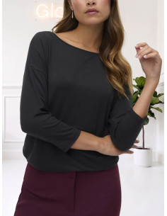 T-shirt tencel 3/4 NERO 10334575