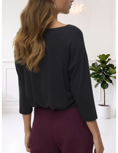 T-shirt tencel 3/4 NERO 10334575