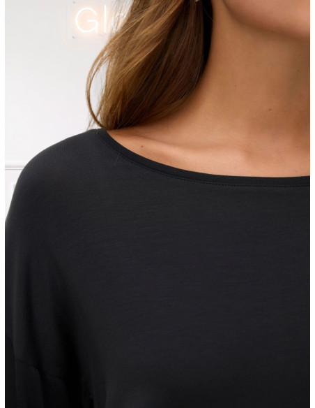 T-shirt tencel 3/4 NERO 10334575