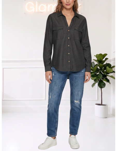 Camicia effetto denim 10352543