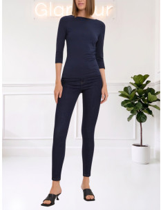 Top modal manica 3/4 scollo a barca BLU NOTTE 10274133