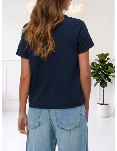 T-SHIRT VERO MODA IN FELPA DI COTONE-DARK SAPPHIRE 10294544