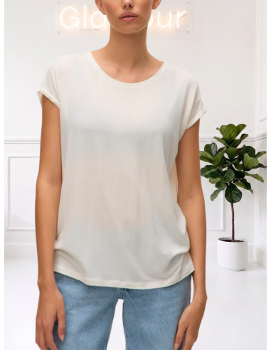 T-shirt donna bianca in Tencel Vero Moda