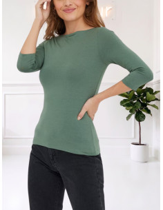 Top verde salvia donna scollo a barca Vero Moda