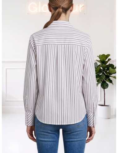 Camicia gessata doppio rigo VIOLA
