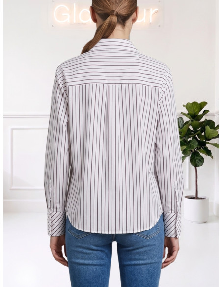 Camicia gessata doppio rigo VIOLA